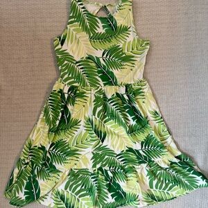Janie and Jack Green Leaf Print Dress